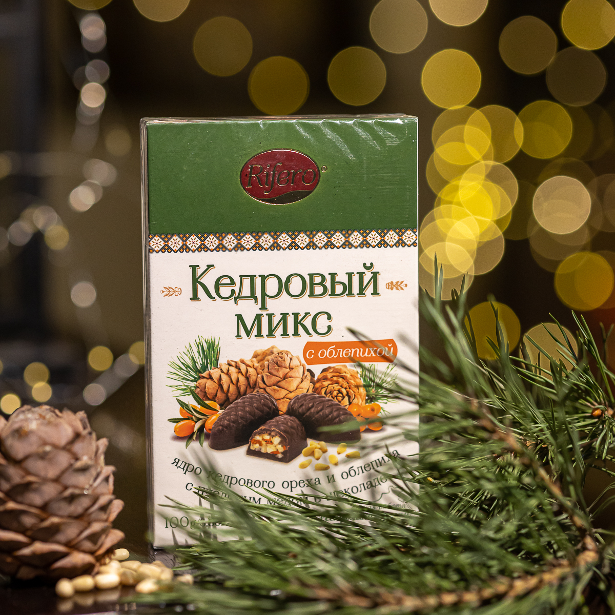 Конфеты шоколадные "Кедровый микс с облепихой" 100г